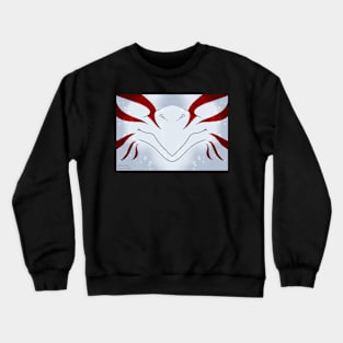 White with Red Stripes Dragon Mask Crewneck Sweatshirt